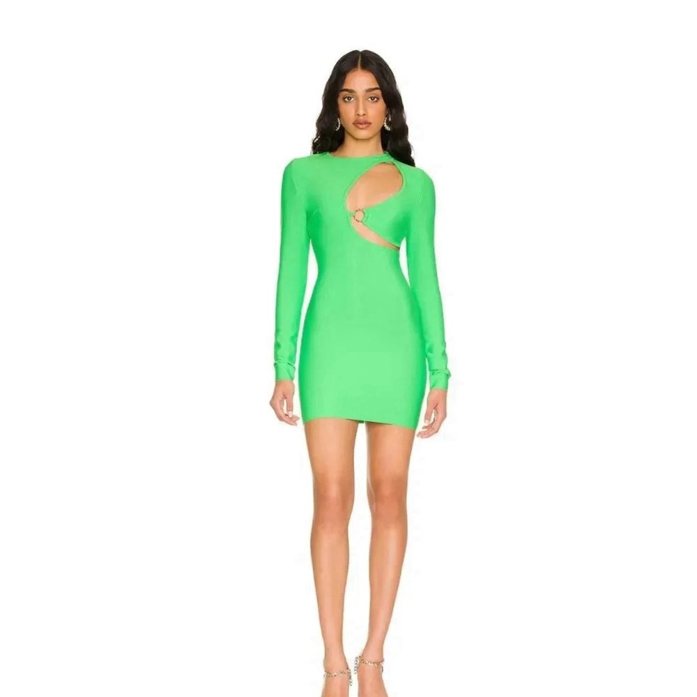 Superdown Green Cut-Out LONGSLEEVEDress